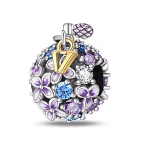 New gemstone perfume bottle pandora style charm